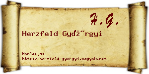 Herzfeld Györgyi névjegykártya